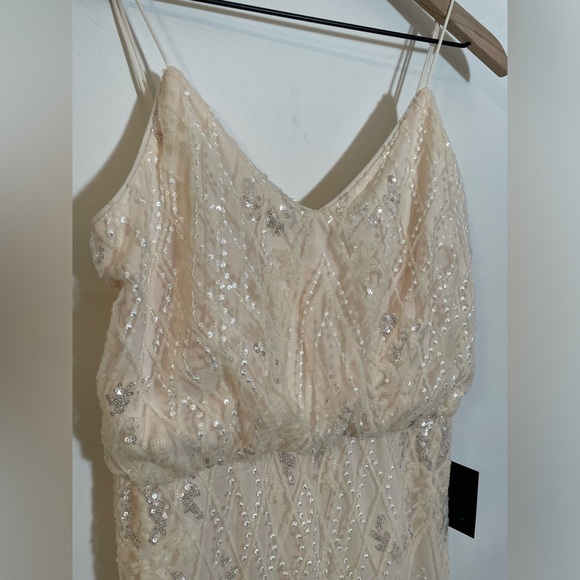 NWT Soieblu Stunning Champaign Blush Sequin Maxi Dress Sz Small Formal Occasion - Picture 4 of 16